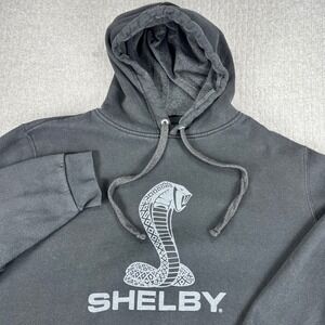 Vintage Shelby Cobra Ford Mustang Hoodie Mens XL Black Pullover Sweatshirt